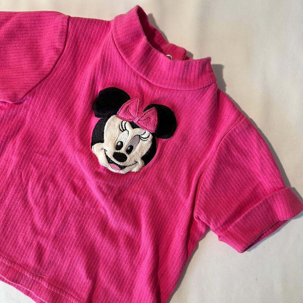 Vintage 2000s Y2K The Wonderful World Of Disney Minnie Mouse Mock Neck Top 18mo